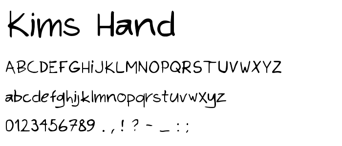 Kims Hand font